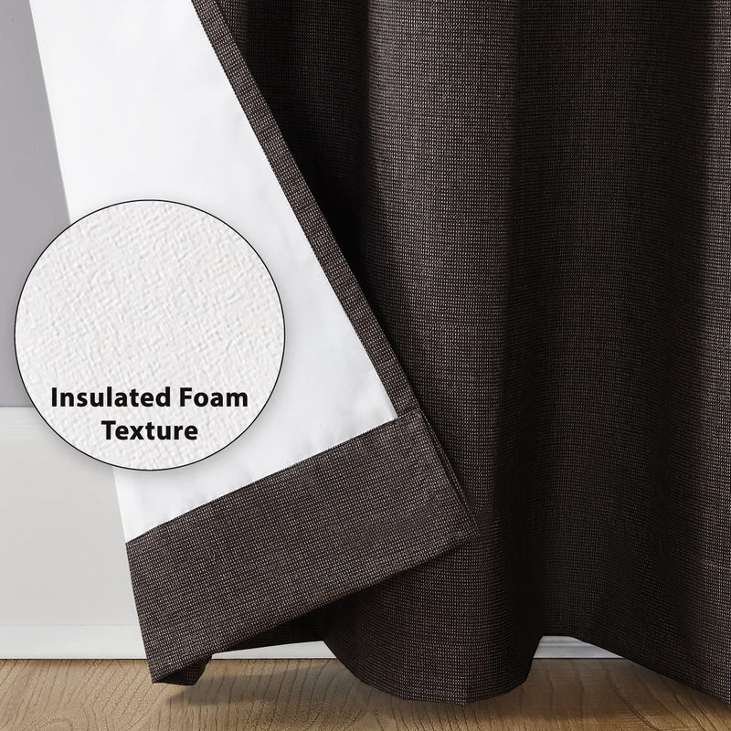 Sun Zero Columbia Thermal Insulated 100% Blackout Grommet Curtain Single Panel, 50" x 108", Walnut Brown - Image 5